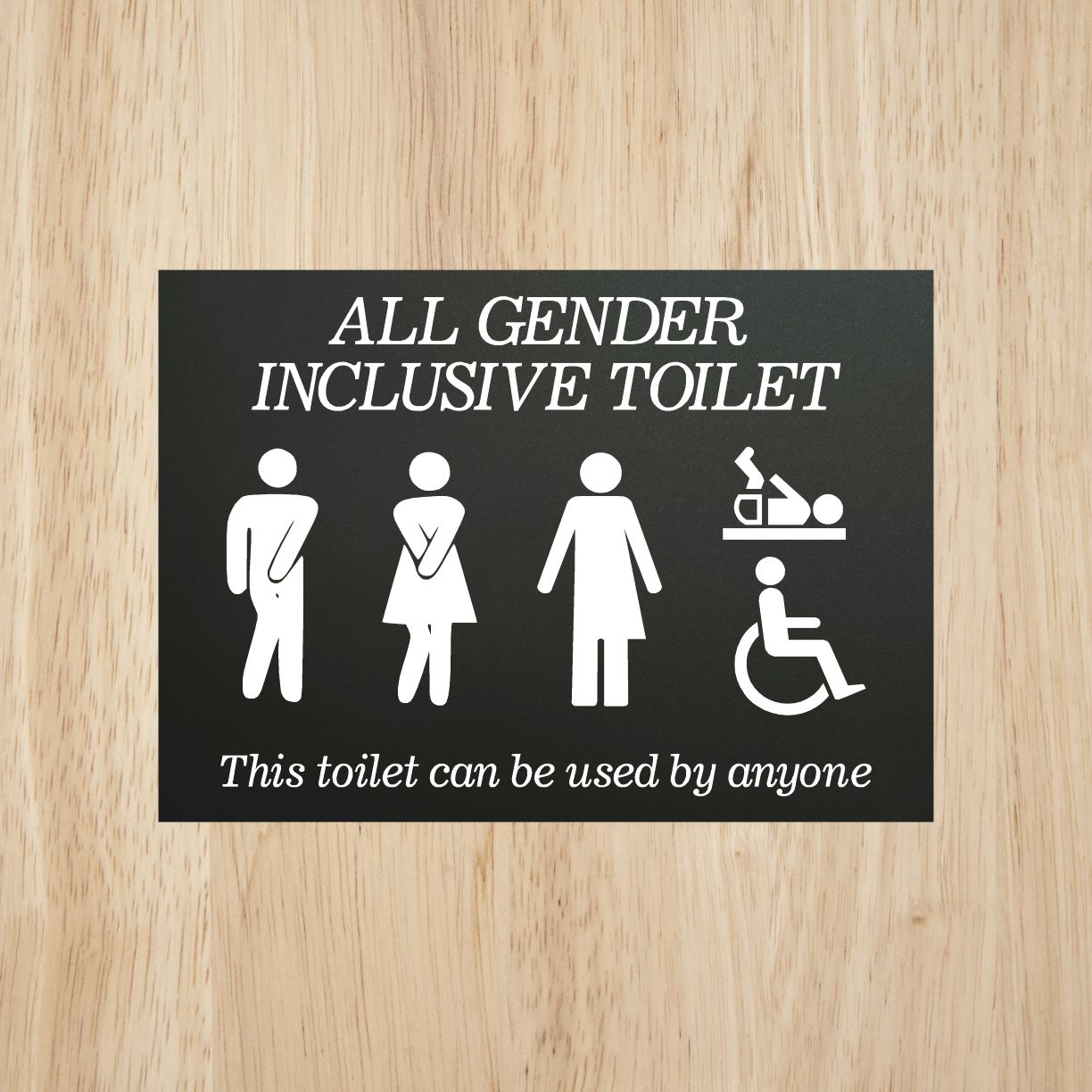 All Gender Inclusive Toilet Sign Midnight Black