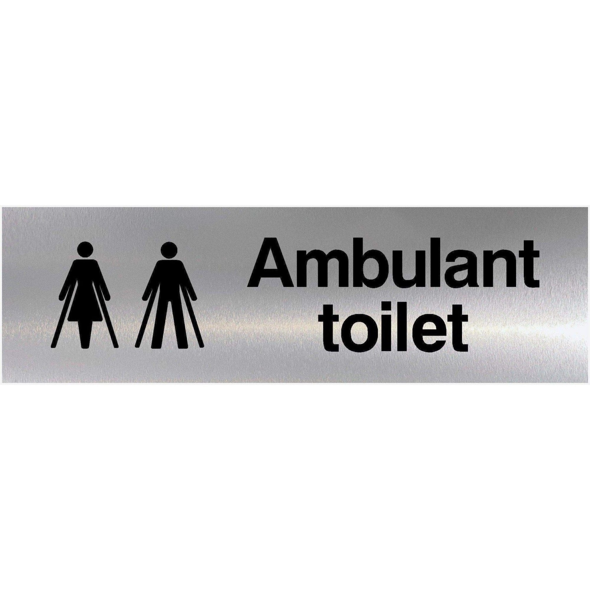 Ambulant Toilet Sign Brushed Silver