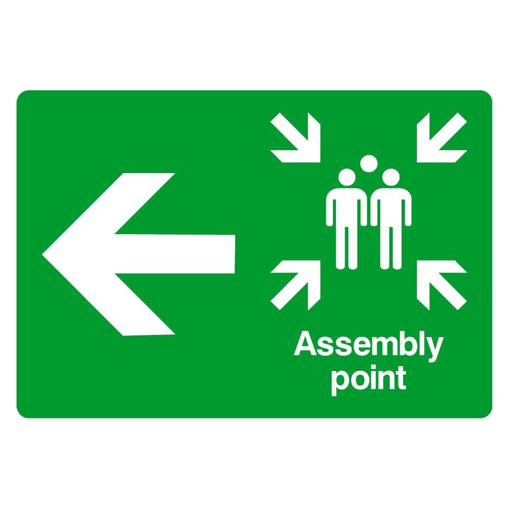 Assembly Point Arrow Left Sign