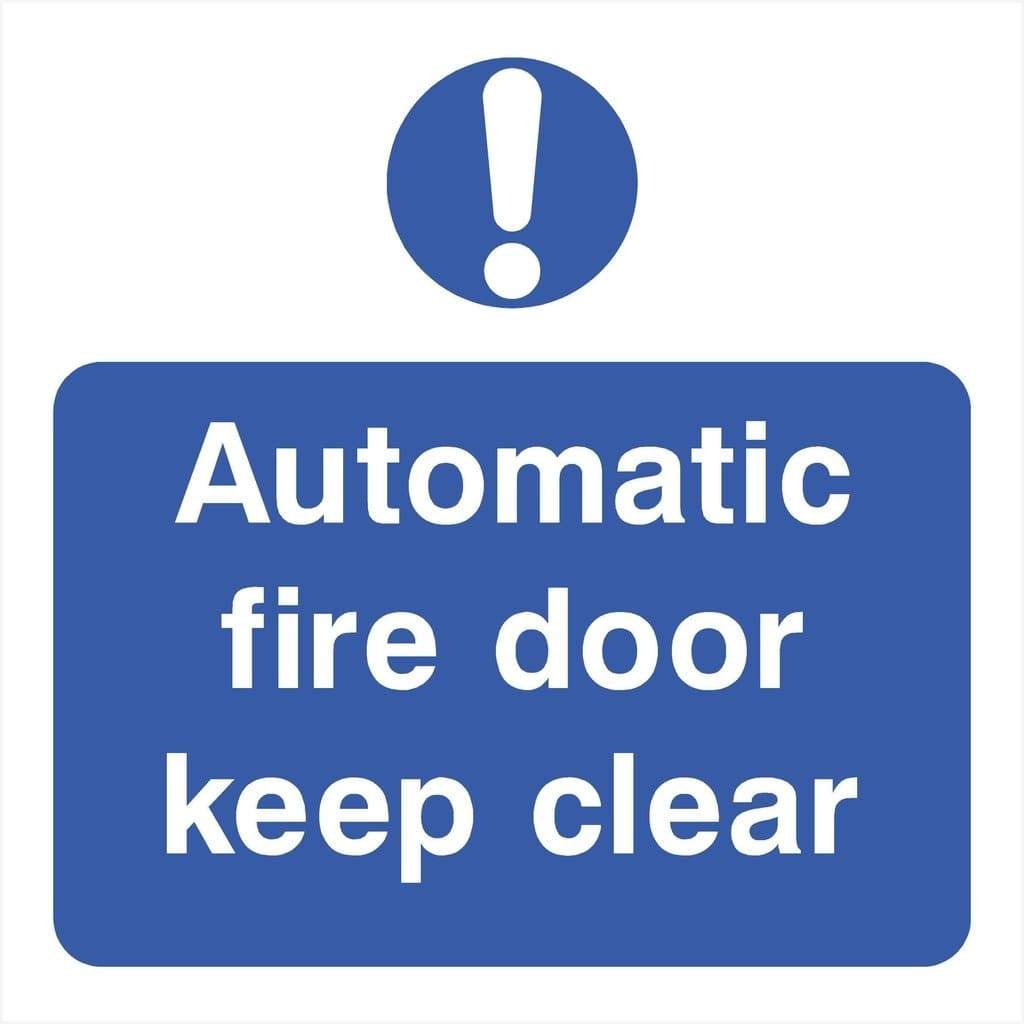 Automatic Fire Door Keep Clear Sign