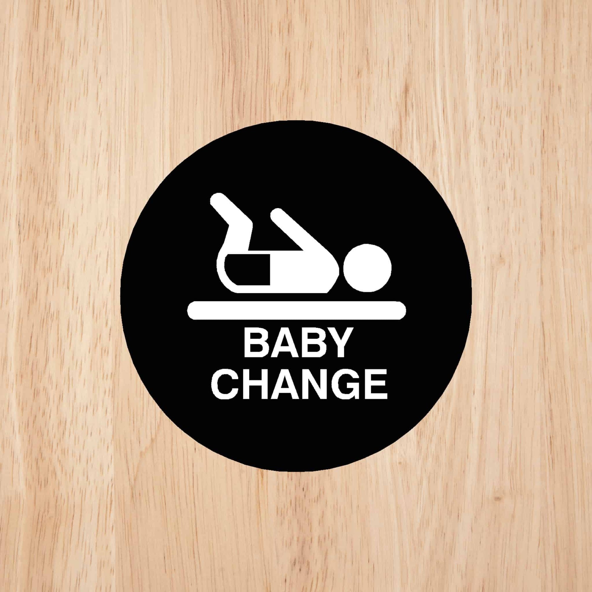 BABY CHANGE Premium Black toilet door sign