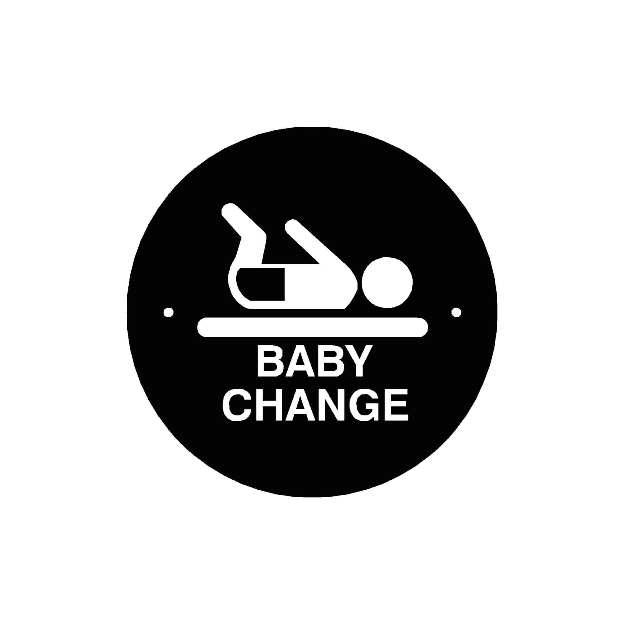 BABY CHANGE Premium Black toilet door sign