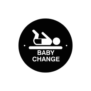 BABY CHANGE Premium Black toilet door sign