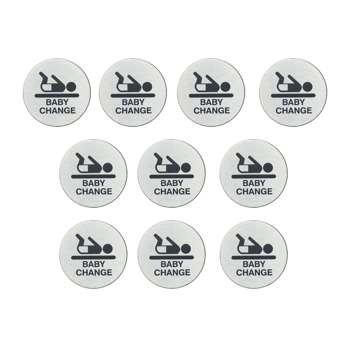 Baby Change Sign Stainless Steel | 10 PACK