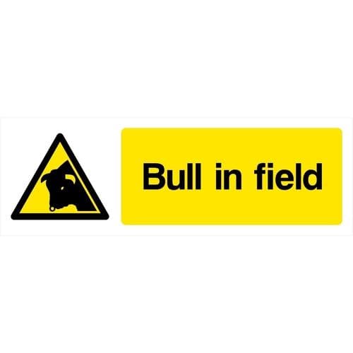 Bull In Field Warning Sign