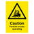 Caution Fork Lift Trucks Operating Yellow Sign