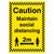 Caution Maintain 2 Metre Social Distancing Sign