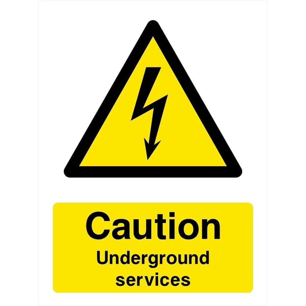 Caution Underground Services Electrical Sign