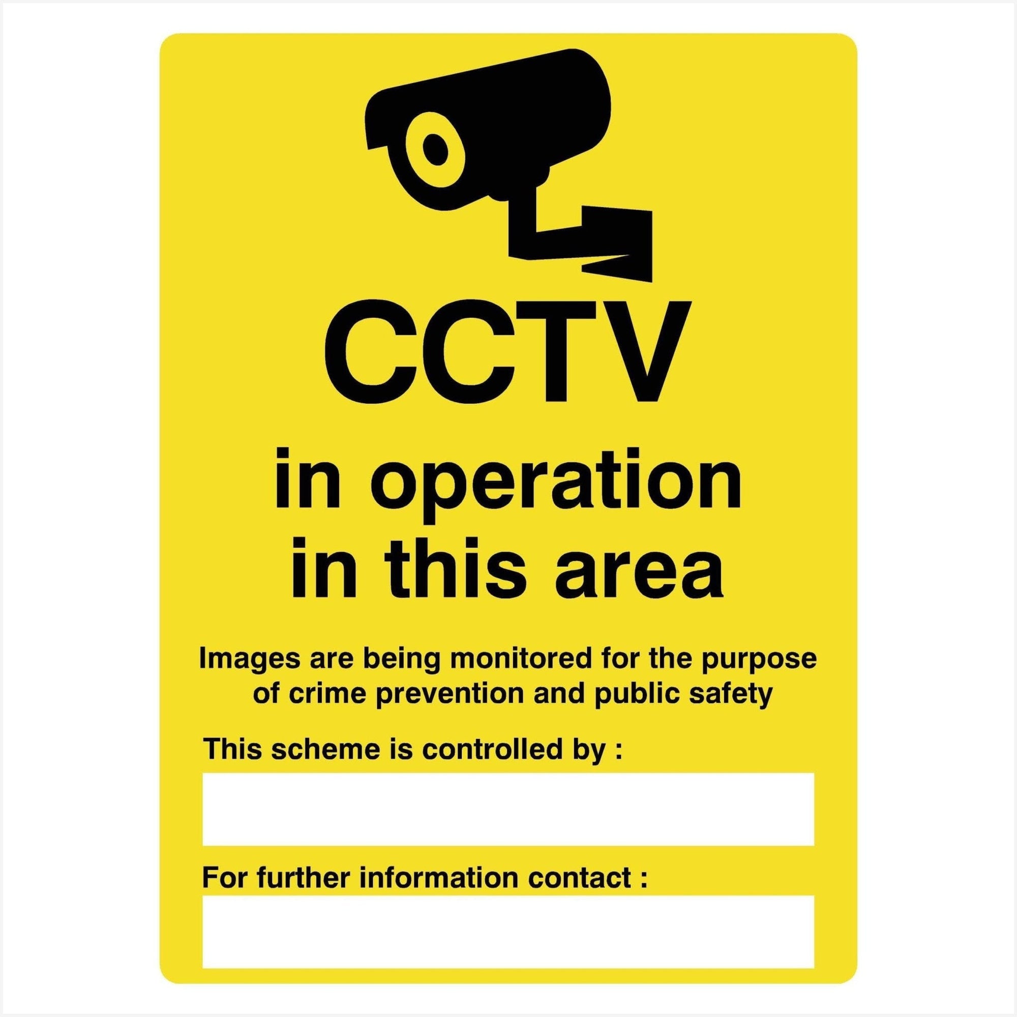 CCTV in Operation in This Area Security Sign