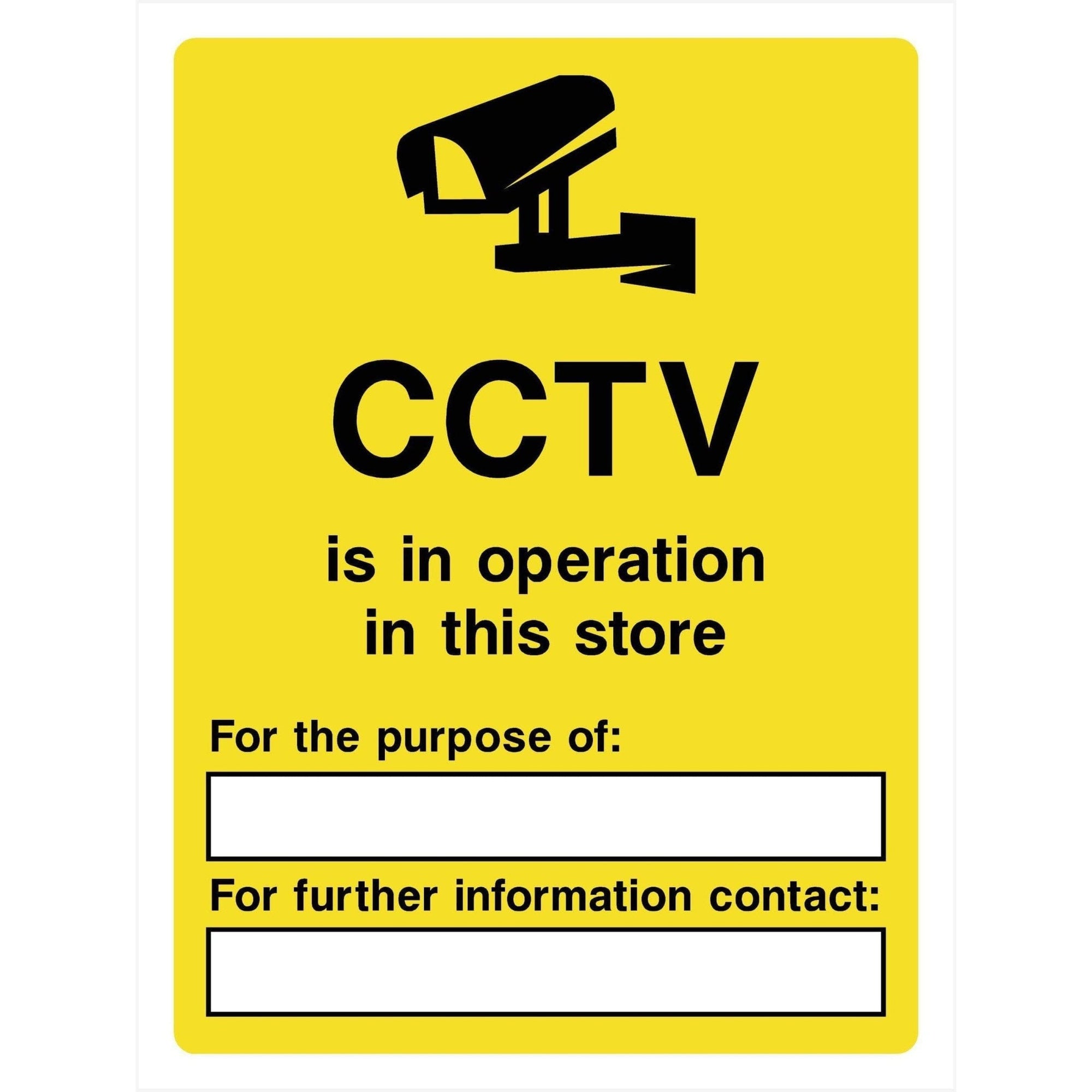 CCTV in Operation In This Store Sign