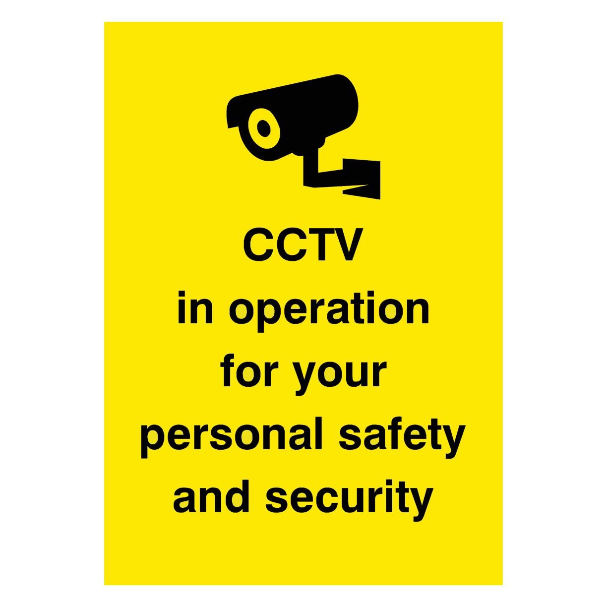 CCTV In Operation Personal Safety Yellow Sign