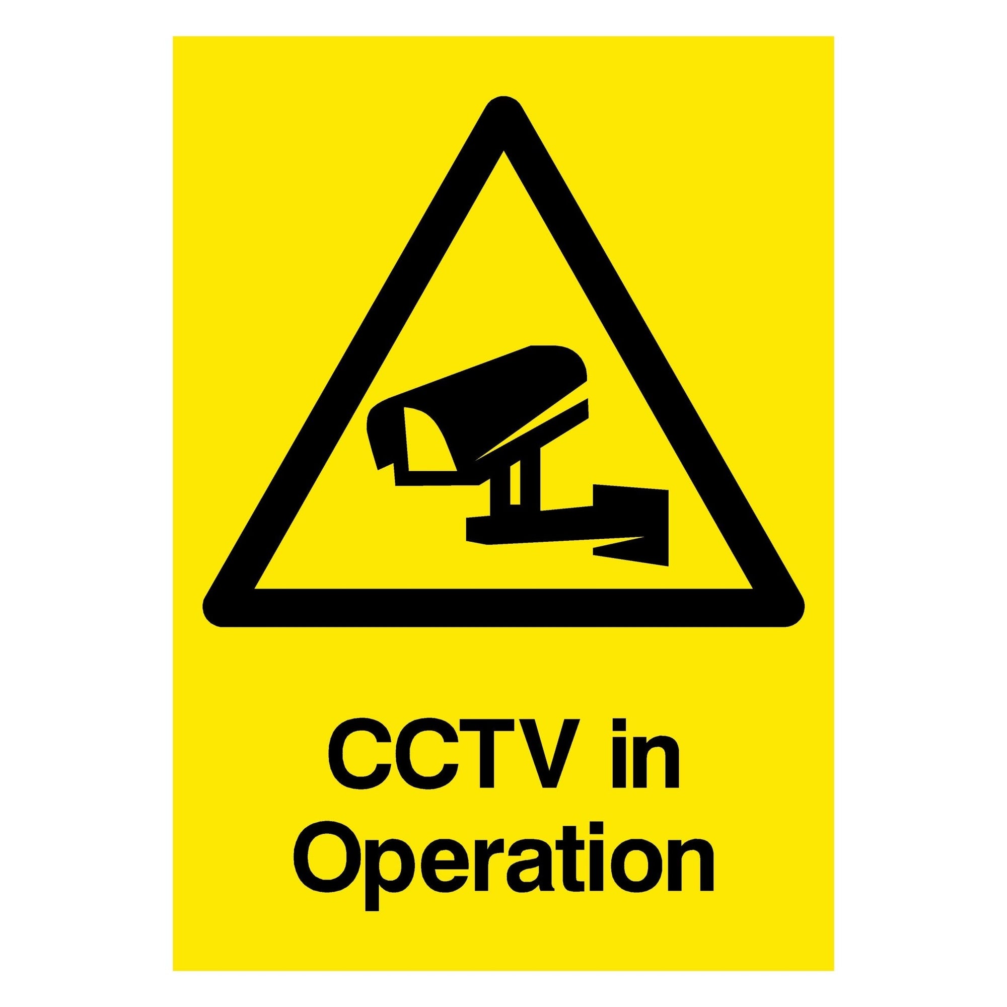 CCTV In Operation Yellow Sign