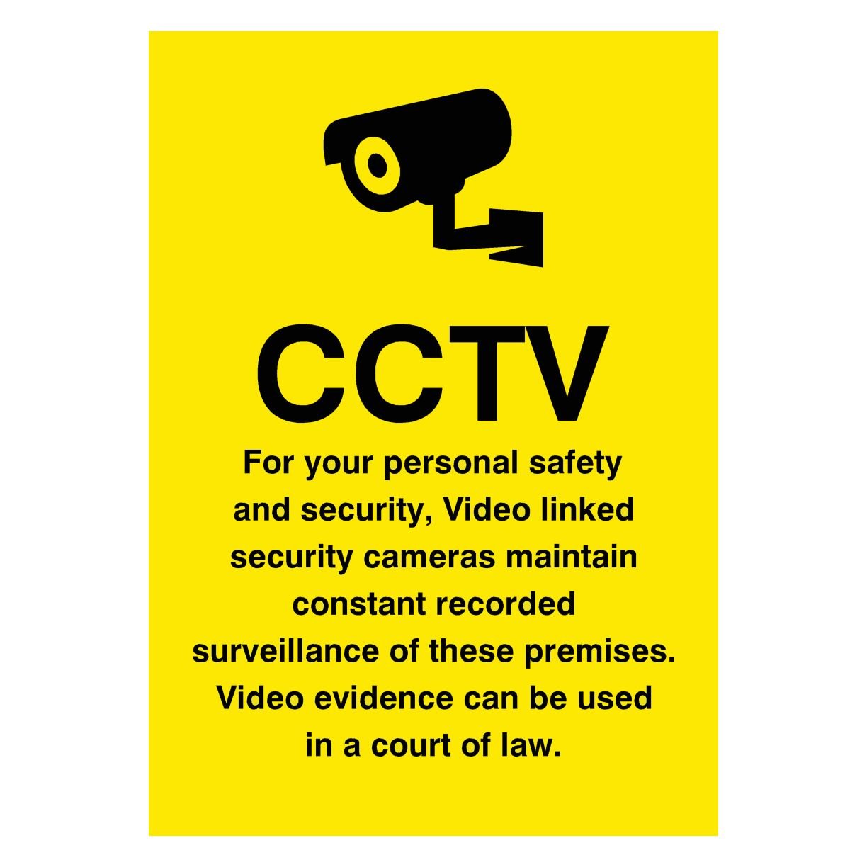 CCTV Personal Safety Yellow Sign