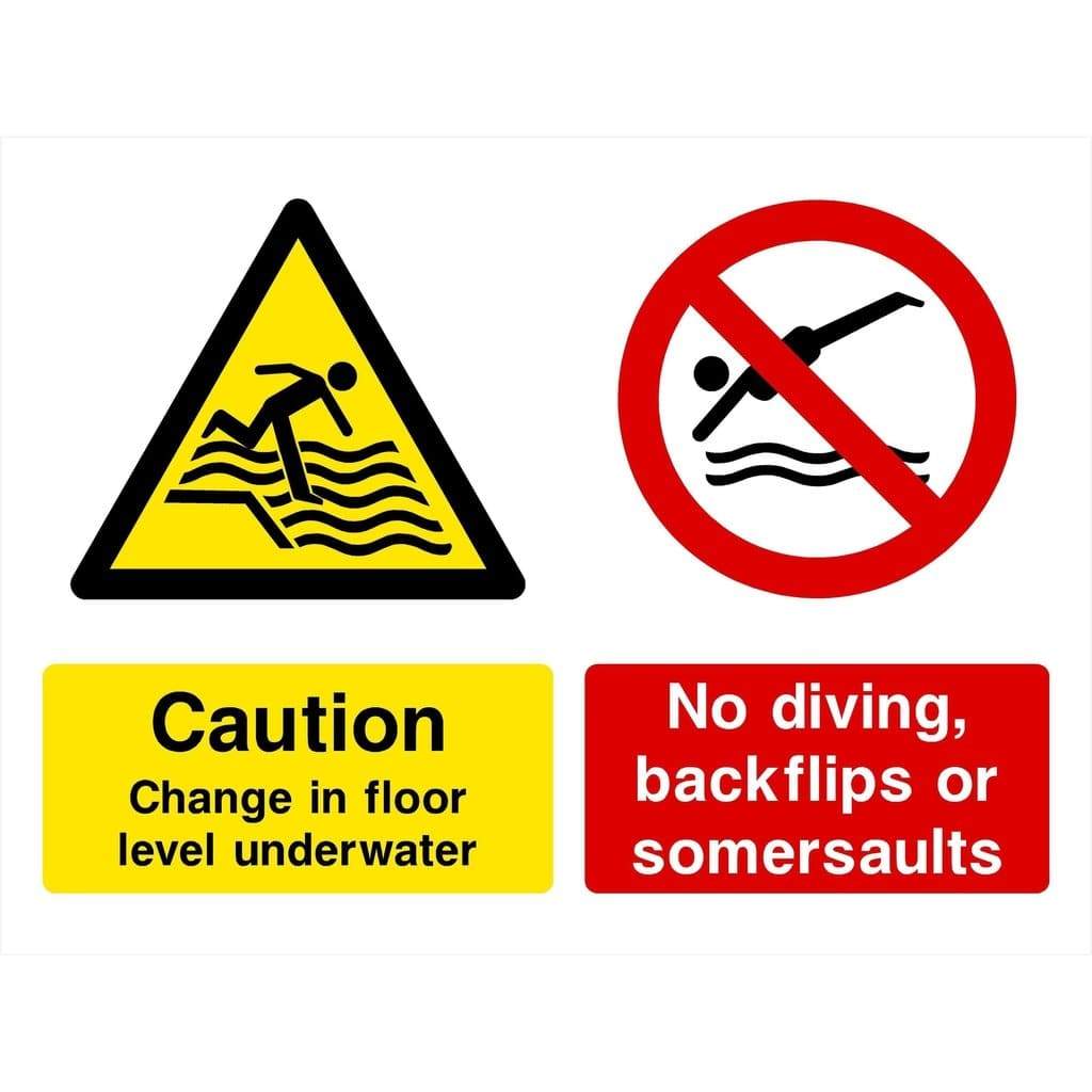 Change In Floor Level Underwater Sign