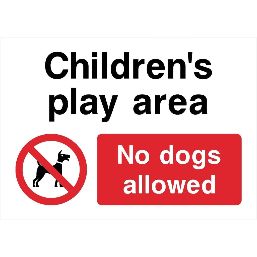 Children's Play Area No Dogs Allowed Sign