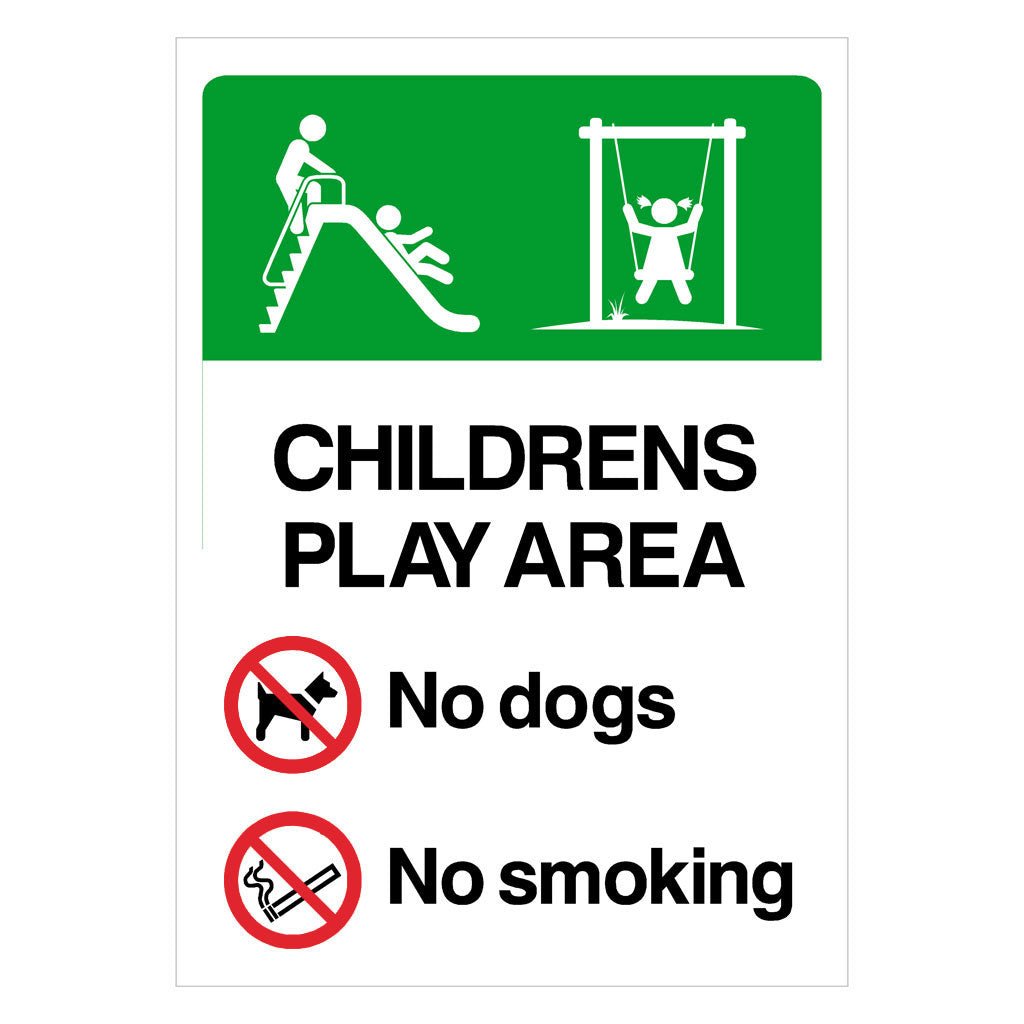 Childrens Play Area No Dogs No Smoking Sign