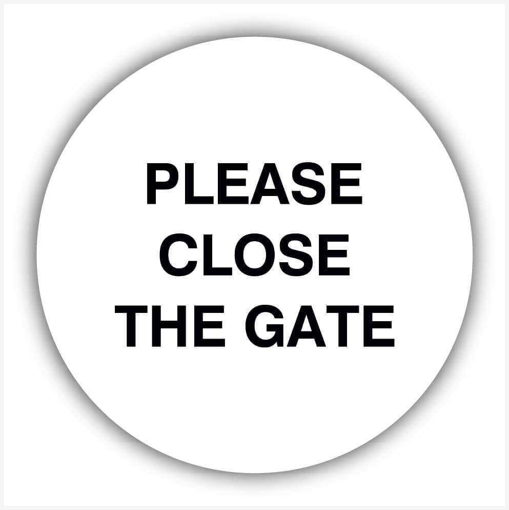 Close The Gate White Waymarker sign