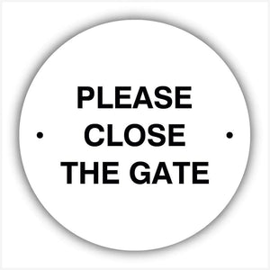 Close The Gate White Waymarker sign