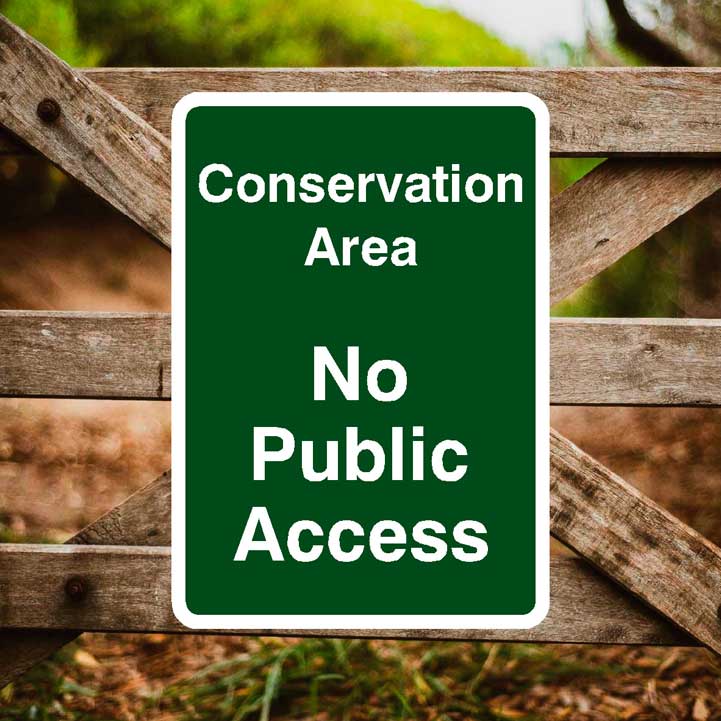 Conservation Area No Public Access Sign Portrait