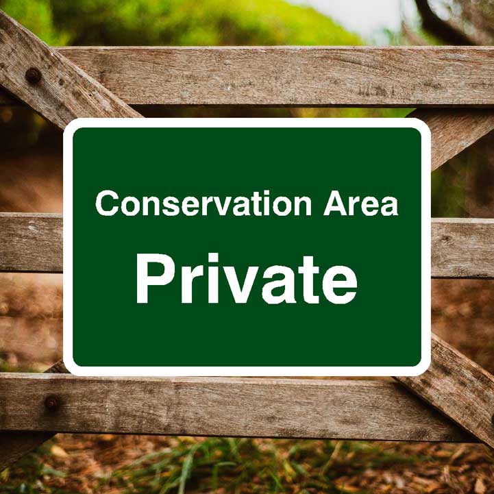 Conservation Area Private Sign