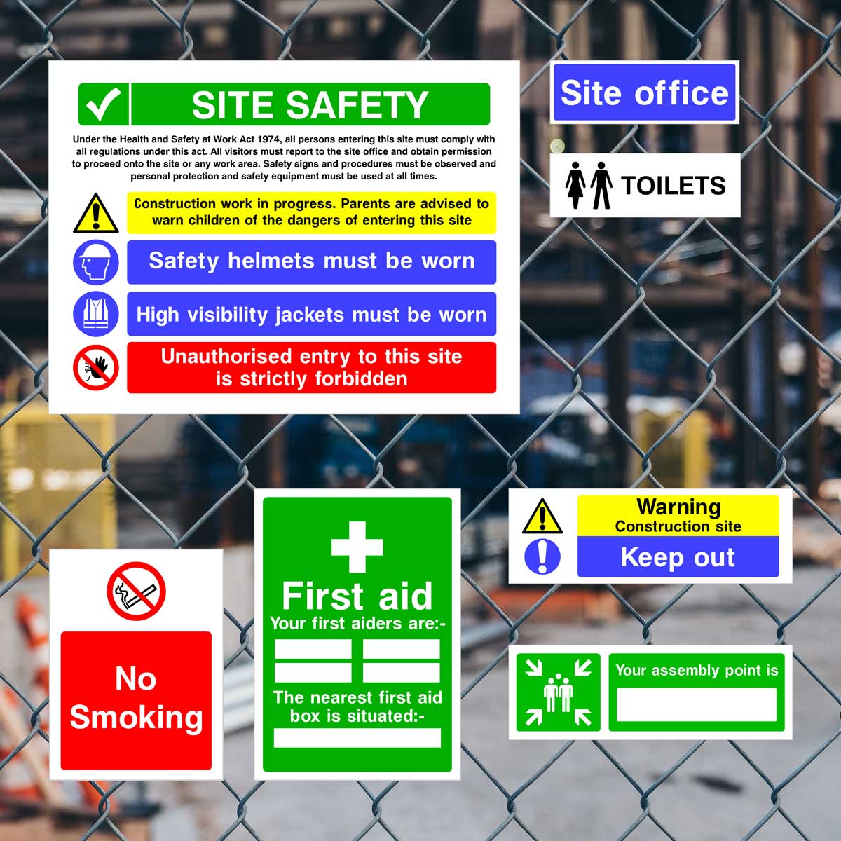 Construction Site Safety Sign 10 Pack - Starter Pack H