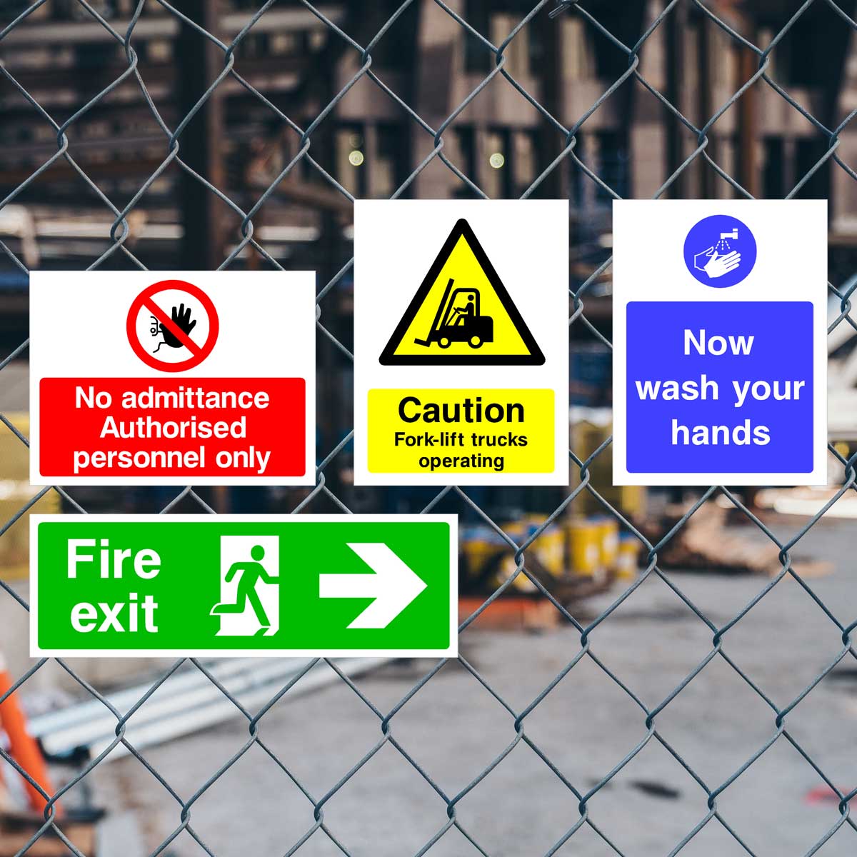 Construction Site Safety Sign 4 Pack - Starter Pack B