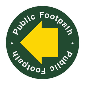 Countryside Public Footpath Yellow Arrow Waymarker sign