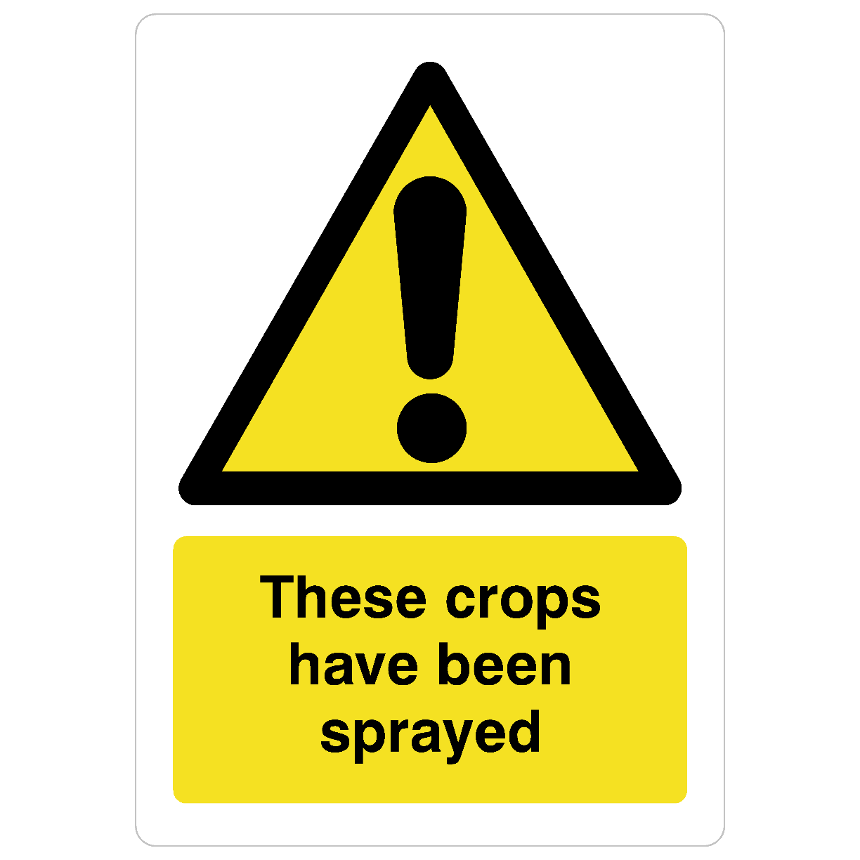 Crops Have Been Sprayed Sign