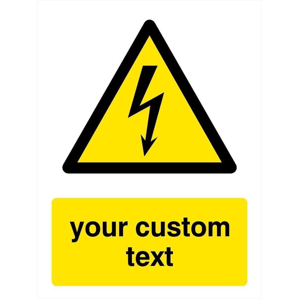 Custom Electrical Hazard Warning Sign Portrait