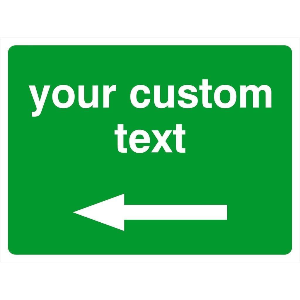 Custom Green Sign With Left Arrow