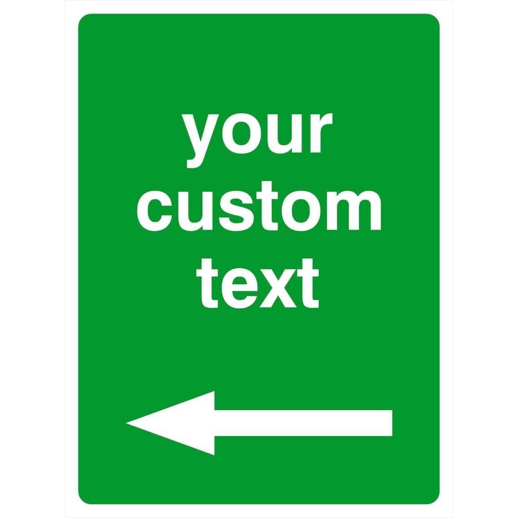 Custom Green Sign With Left Arrow