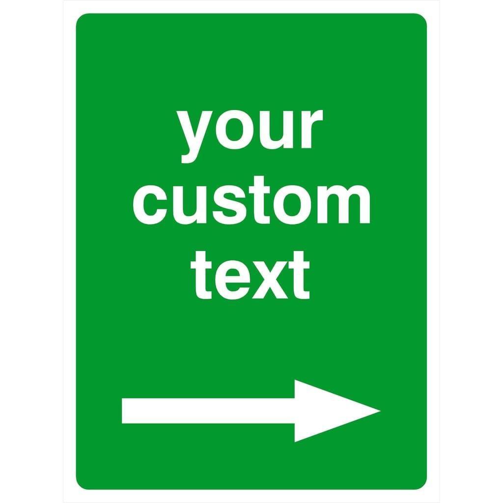 Custom Green Sign With Right Arrow