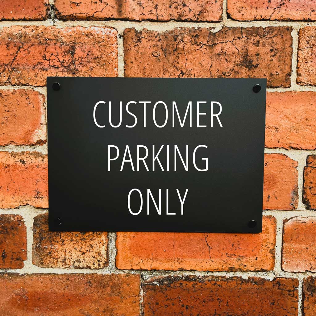 Customer Parking Only Sign Midnight Black Landscape