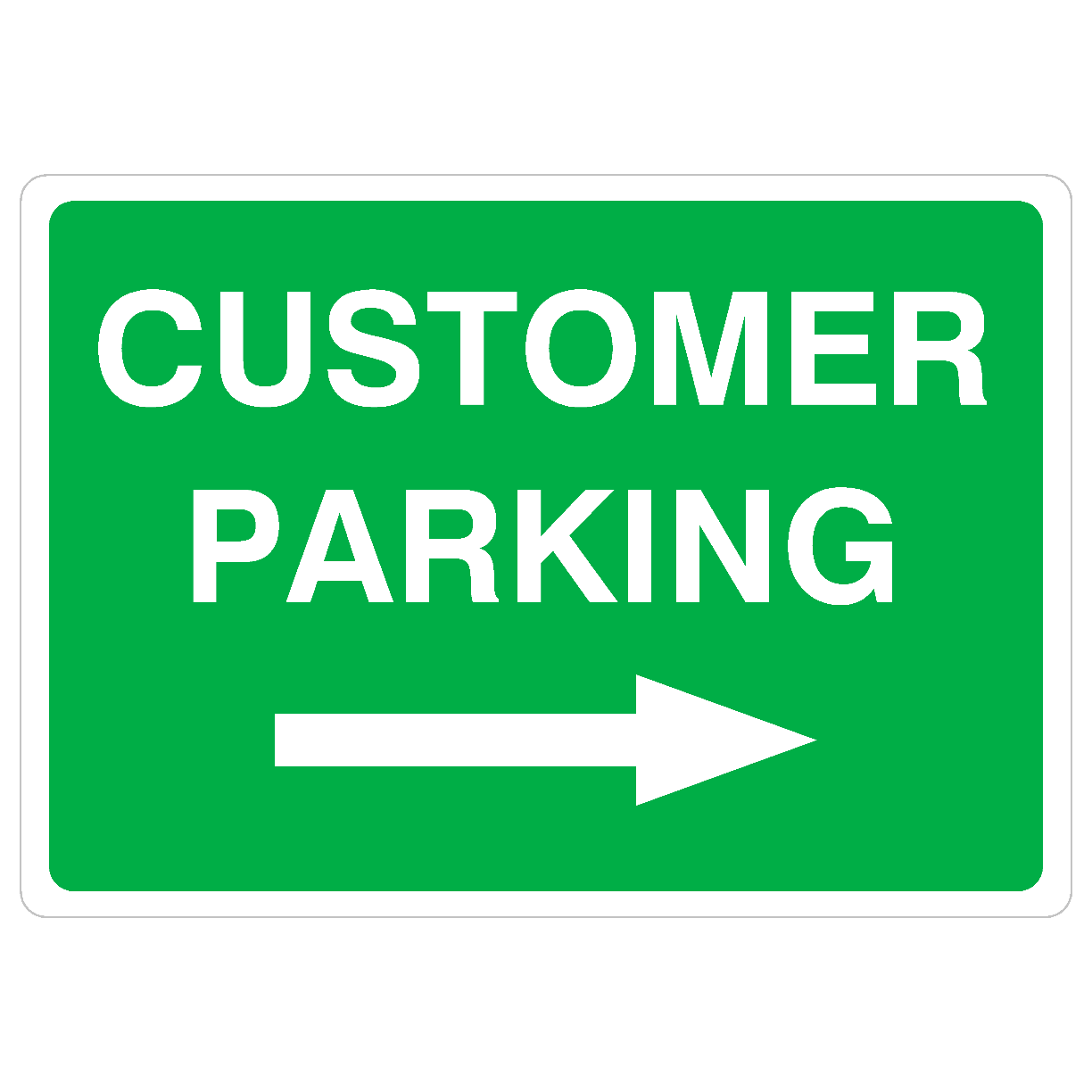 Customer Parking Right Arrow Sign