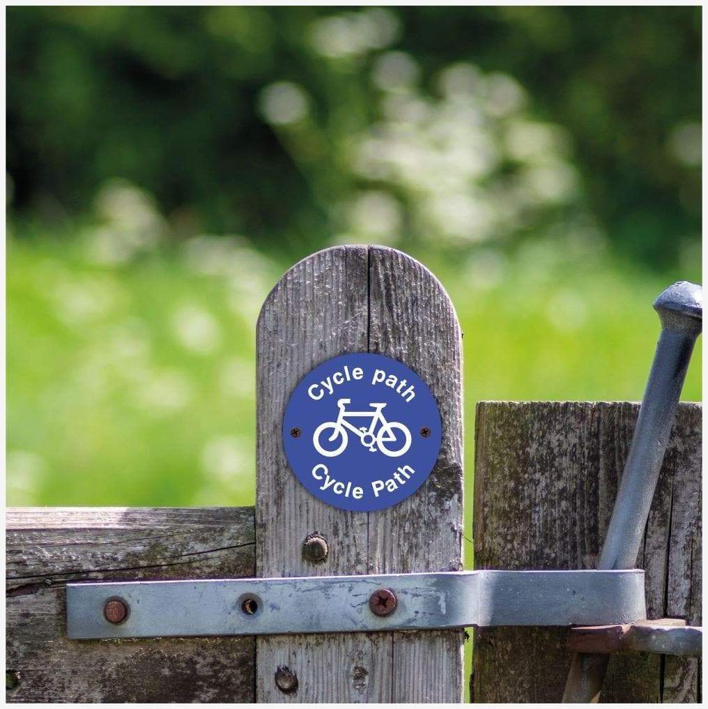 Cycle Path Blue Waymarker sign