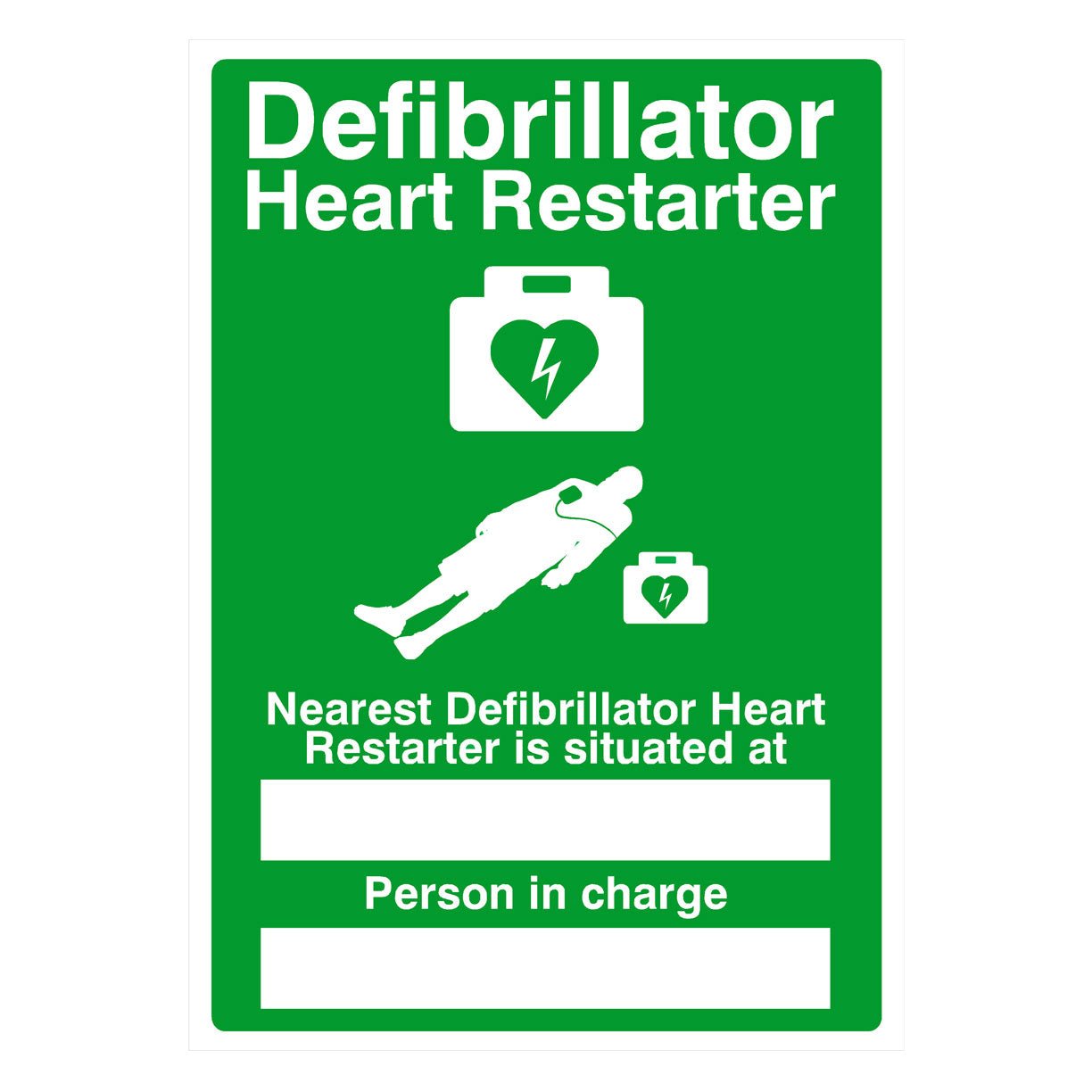 Debrillator Heart Restarter Situated Sign