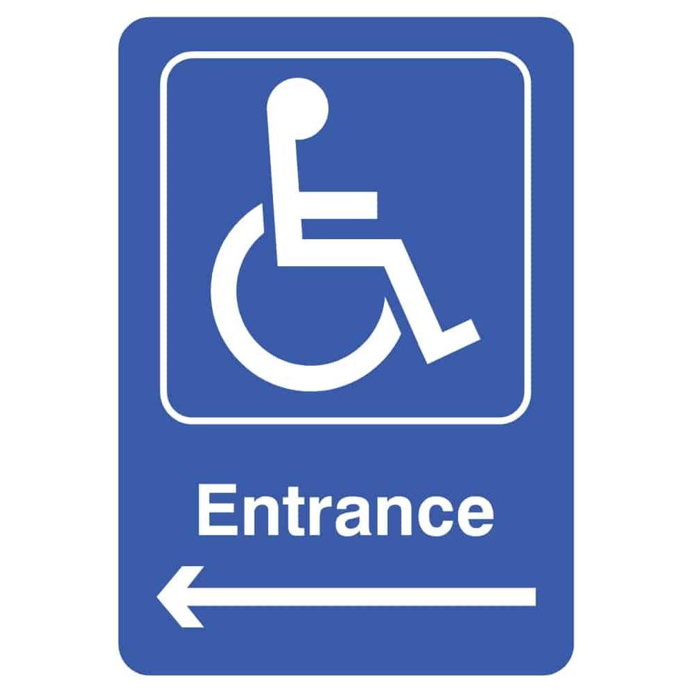 Disabled Entrance With Left Arrow Sign