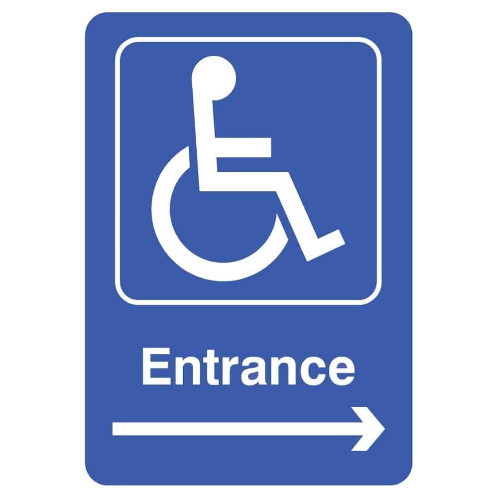 Disabled Entrance With Right Arrow Sign