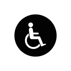 DISABLED Premium Black toilet door sign