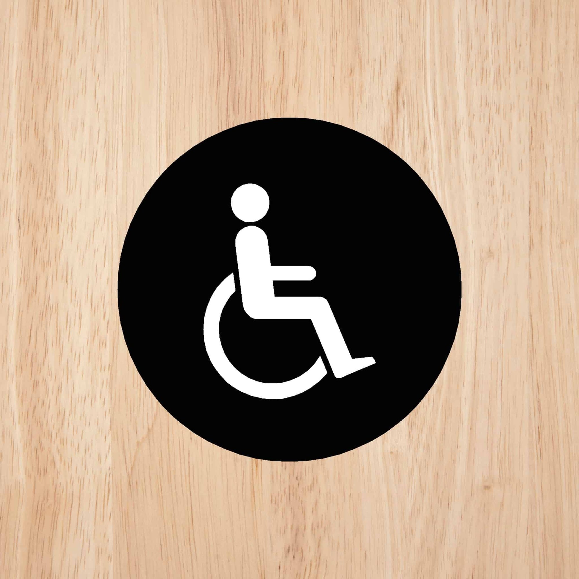 DISABLED Premium Black toilet door sign