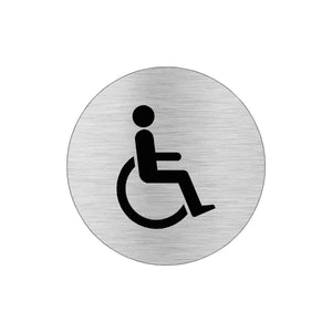 DISABLED Premium Brushed Silver toilet door sign