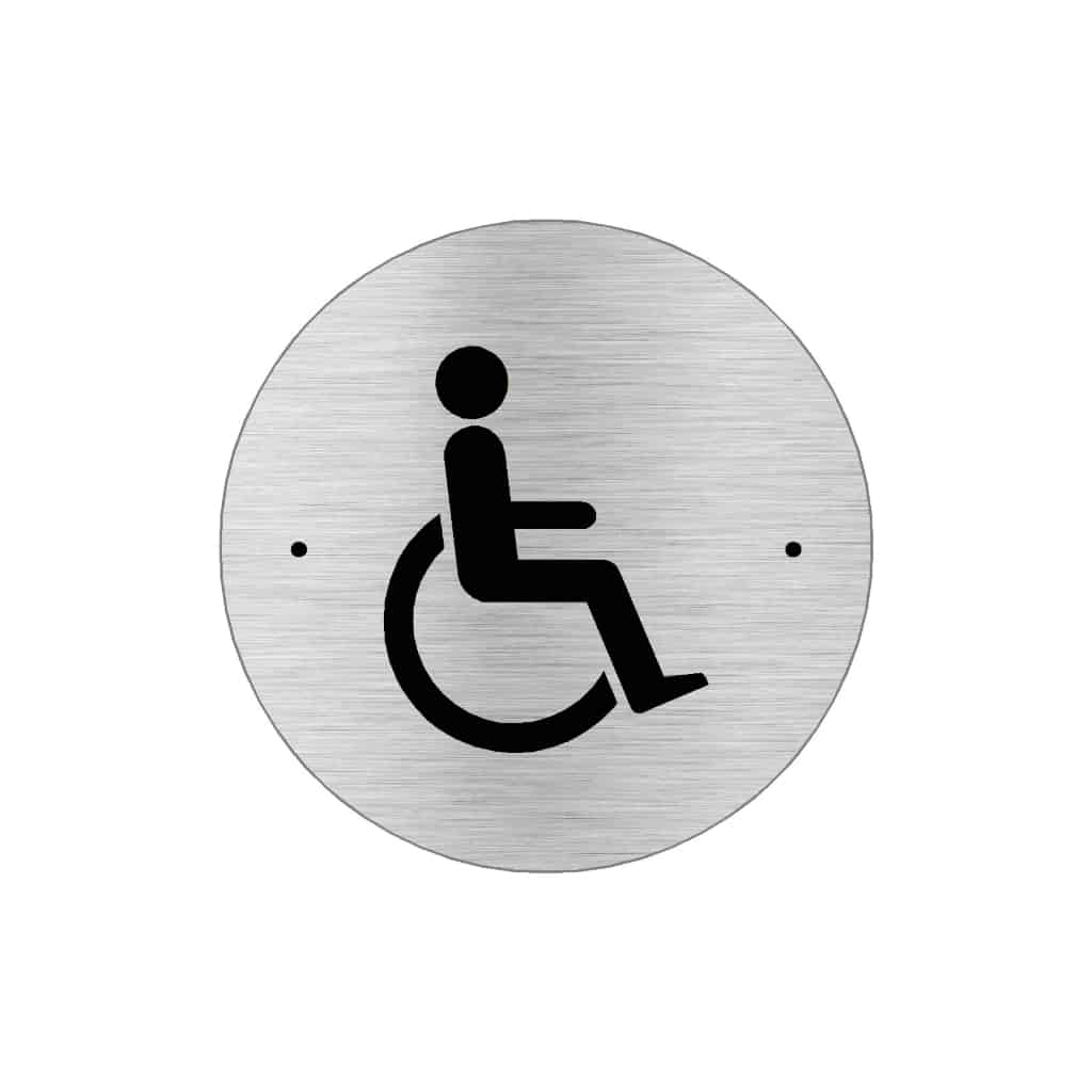 DISABLED Premium Brushed Silver toilet door sign