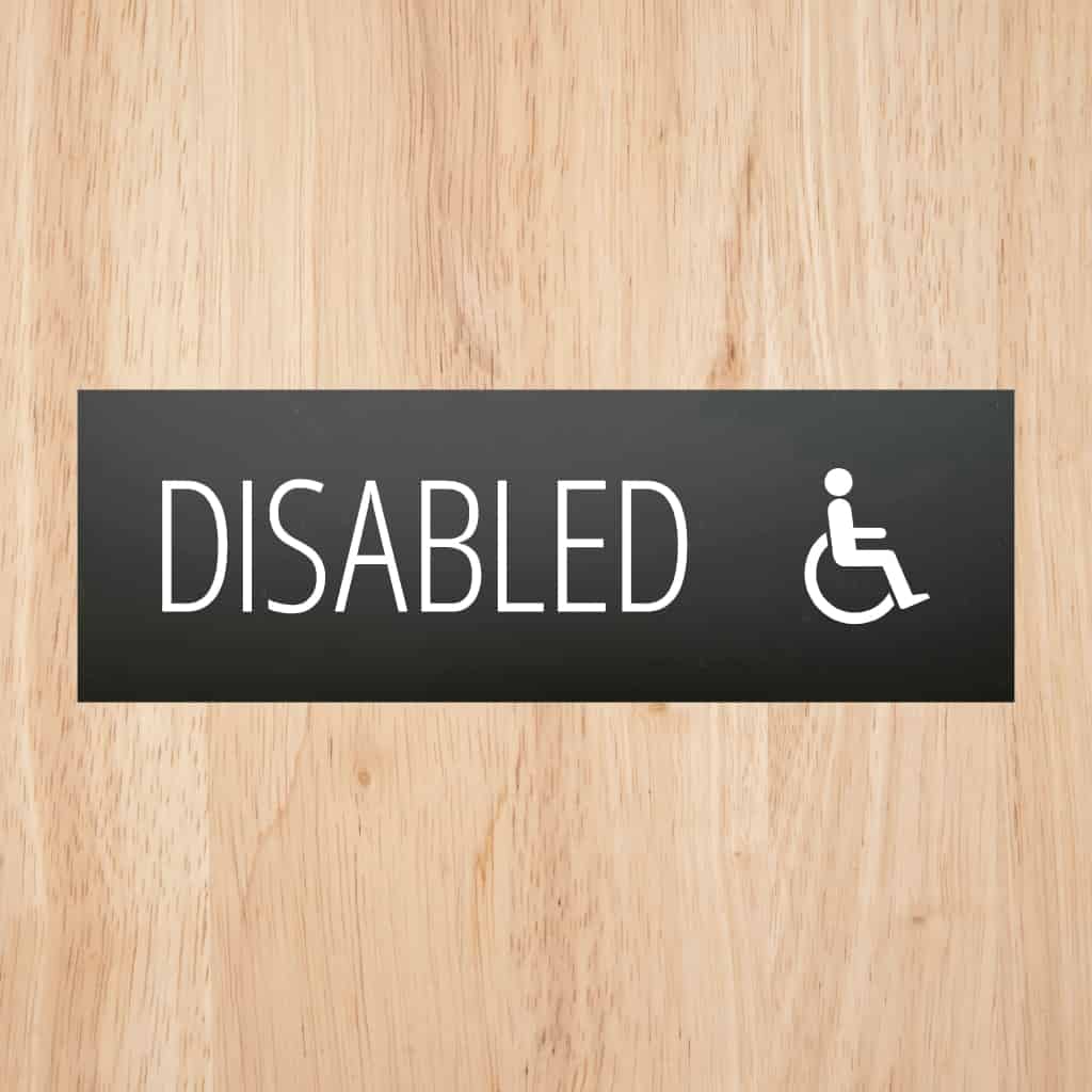 Disabled Toilet Sign Midnight Black