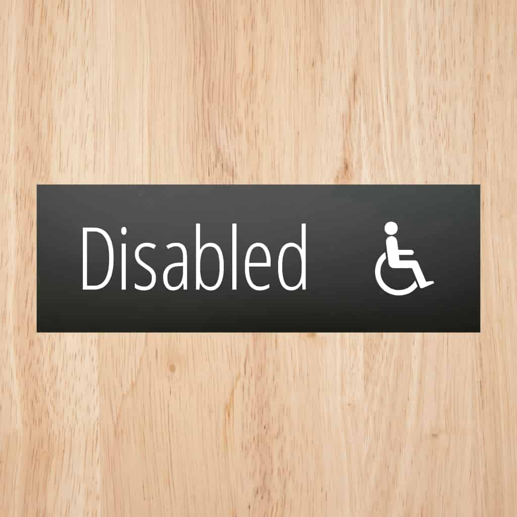 Disabled Toilet Sign Midnight Black