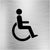 Disabled Toilet Sign in Brushed Silver