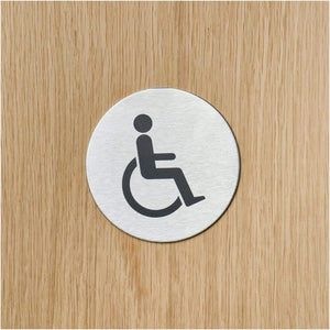 Disabled Toilet Sign in Stainless Steel