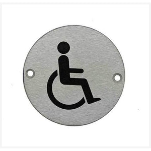 Disabled Toilet Sign in Stainless Steel