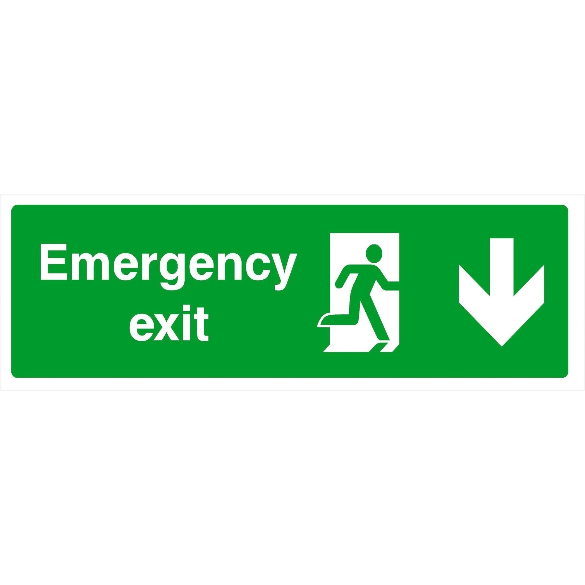 Emergency Exit Sign Down Arrow