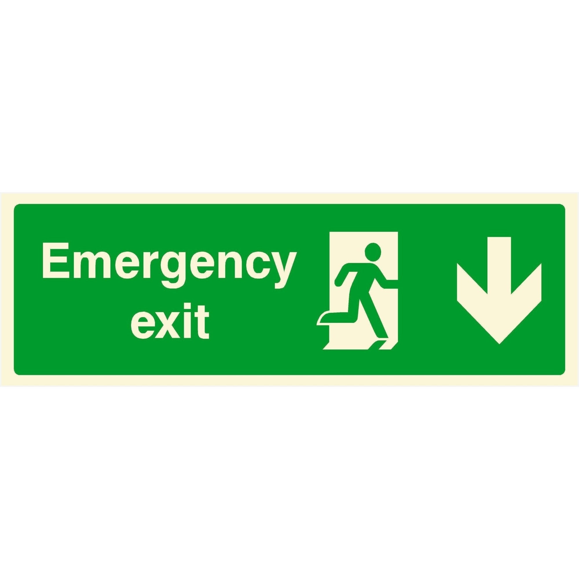 Emergency Exit Sign Down Arrow