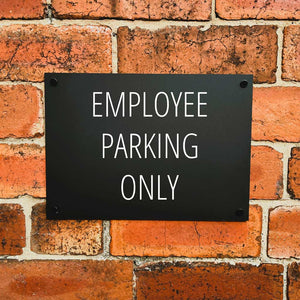 Employee Parking Only Sign Midnight Black Landscape